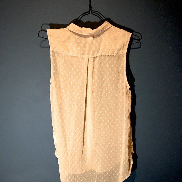 Sheer Button-Up Sleeveless Top - Picture 2 of 6